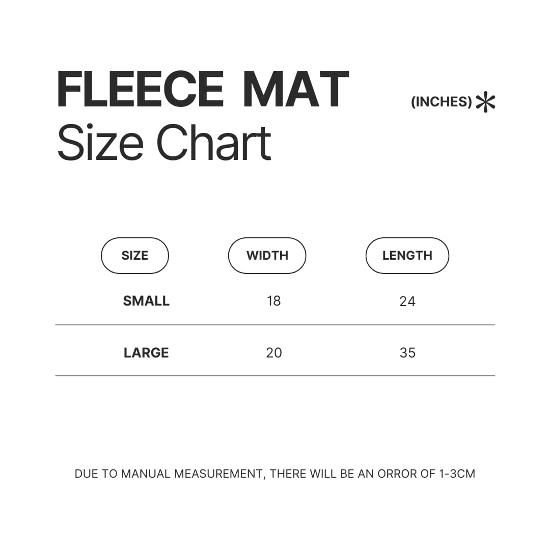 Fleece Mat Size Chart - Warrior Cats Merch