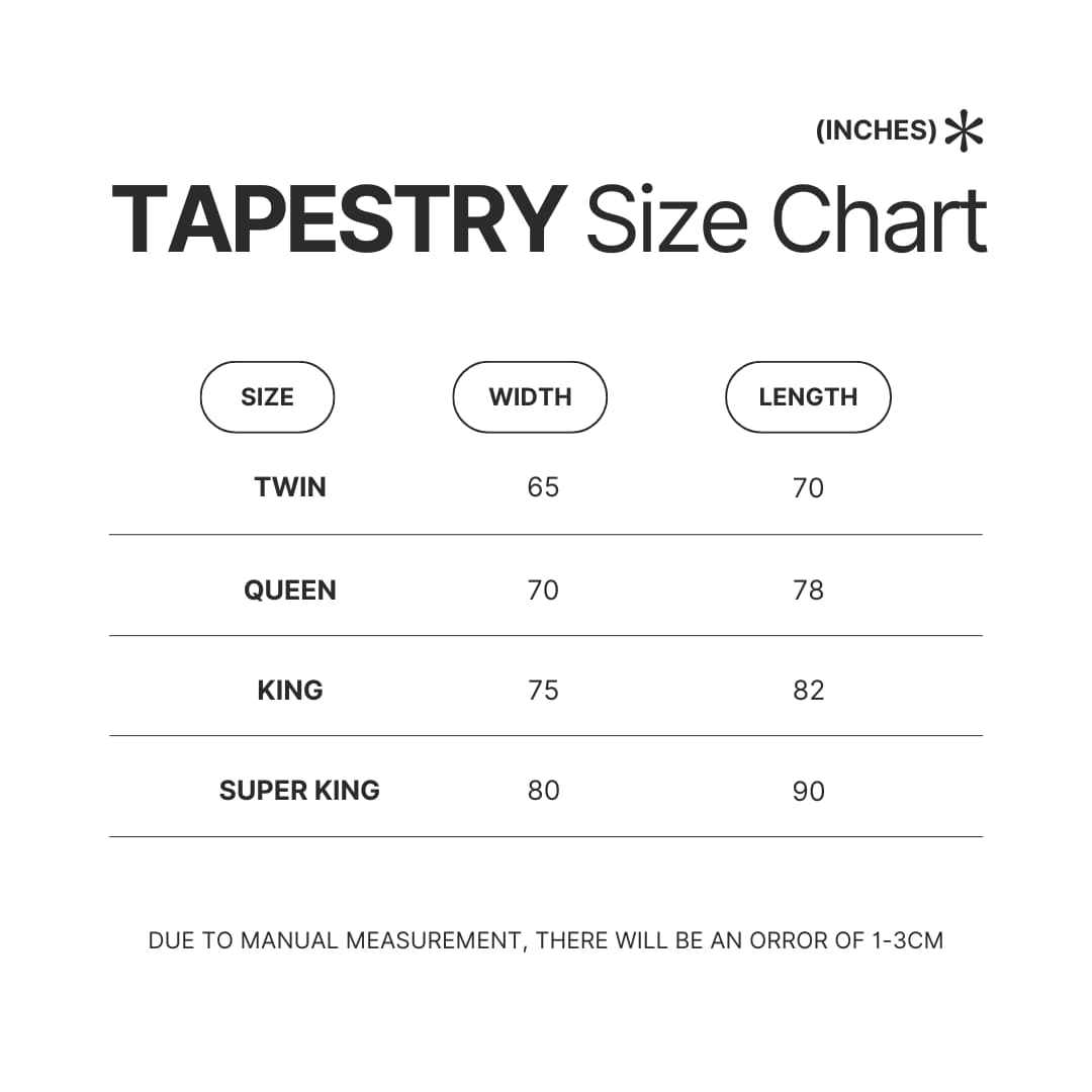 Tapestry Size Chart - Warrior Cats Merch