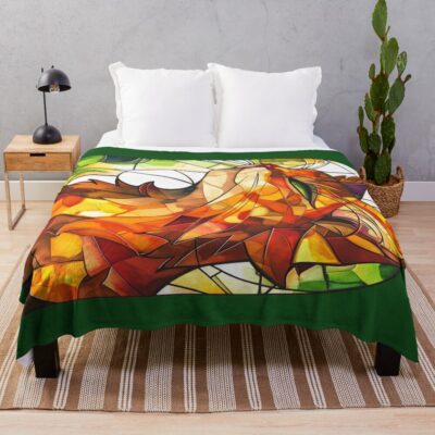 Stained Glass Firestar Throw Blanket